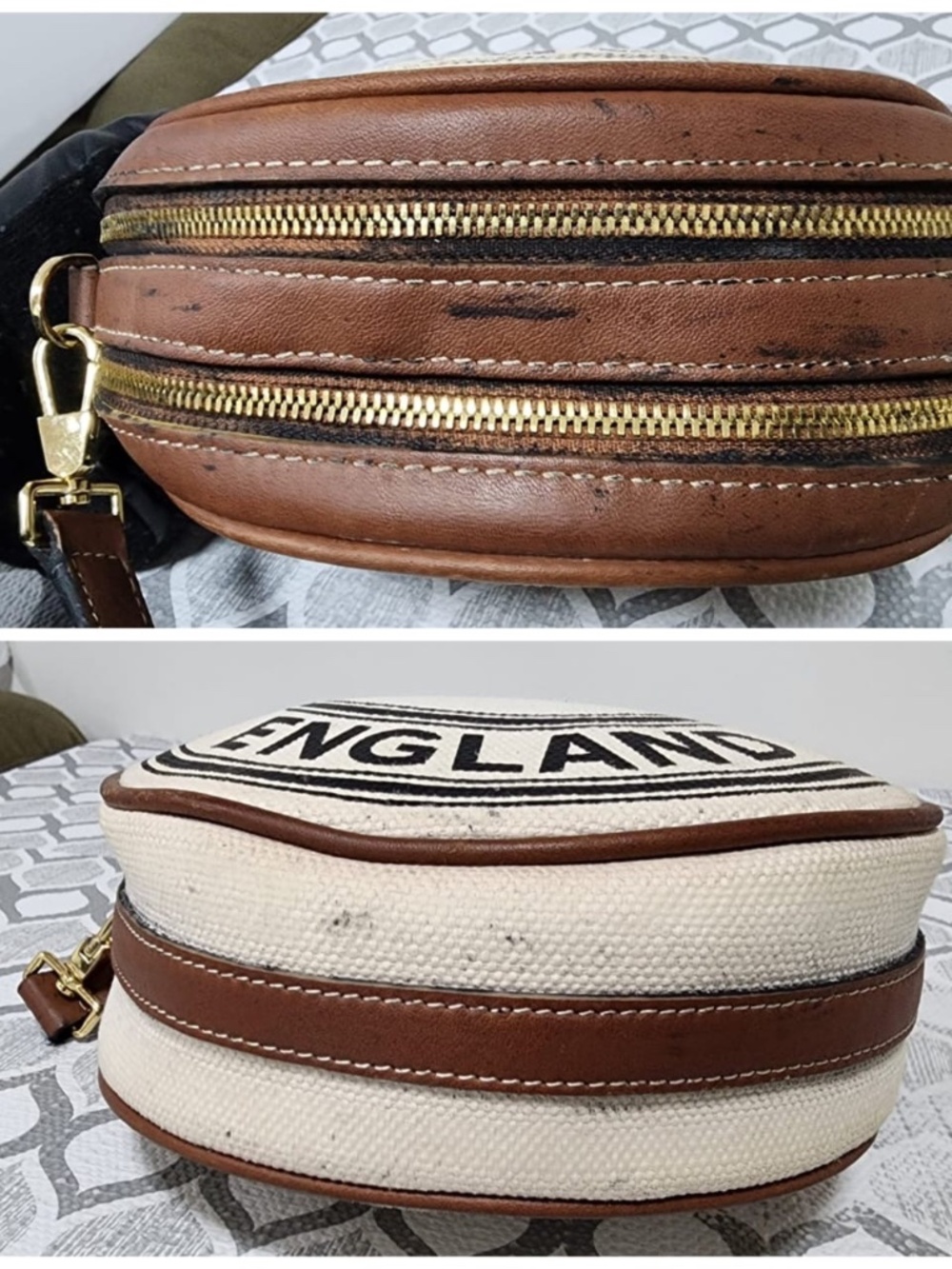 Authentic BURBERRY Canvas Calfskin Louise Crossbody/Shoulder Bag Brown/Beige/Bla - Picture 9 of 16